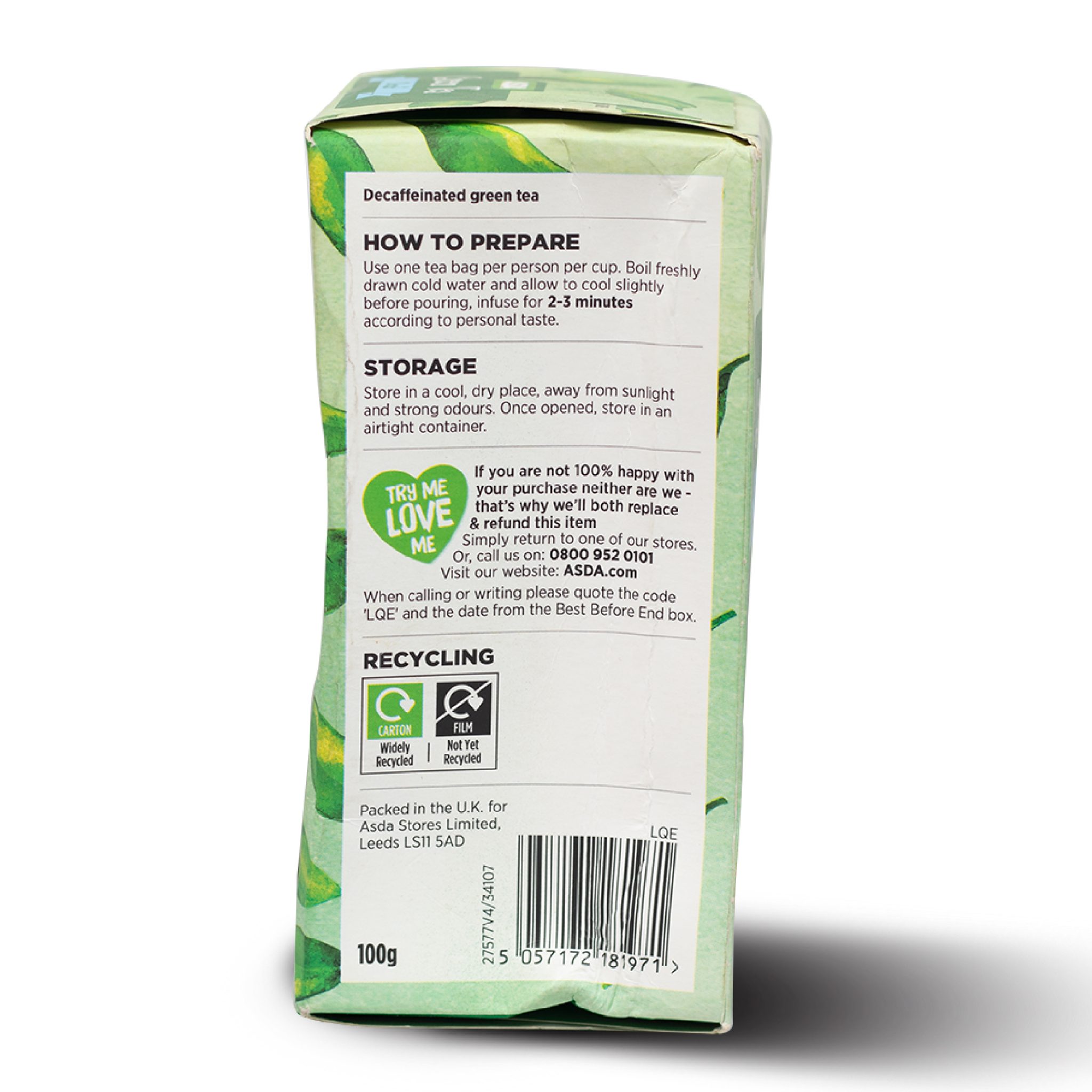 ASDA Green Tea 100g (50 Tea bags) Mawola Traders
