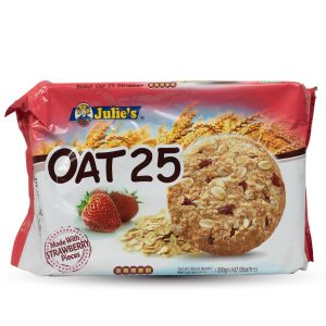 Julie's Oat 25 with Strawberry Pieces 200g