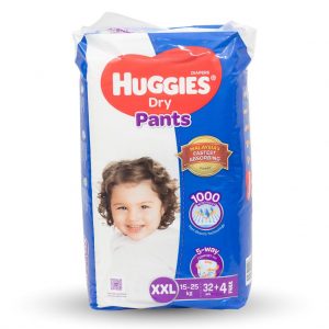Huggies Diaper (32’s + 4) Dry Pants Super Jumbo Pack- XXL