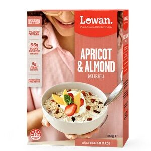 Lowan apricot and almond muesli 650gm